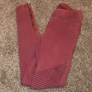 Women’s medium maroon Moto jeggings